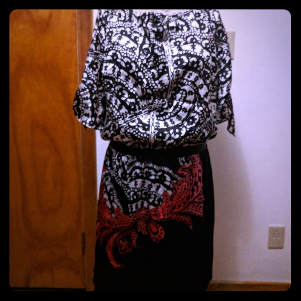 White House Black Market Cold Shoulder Satin Dress
